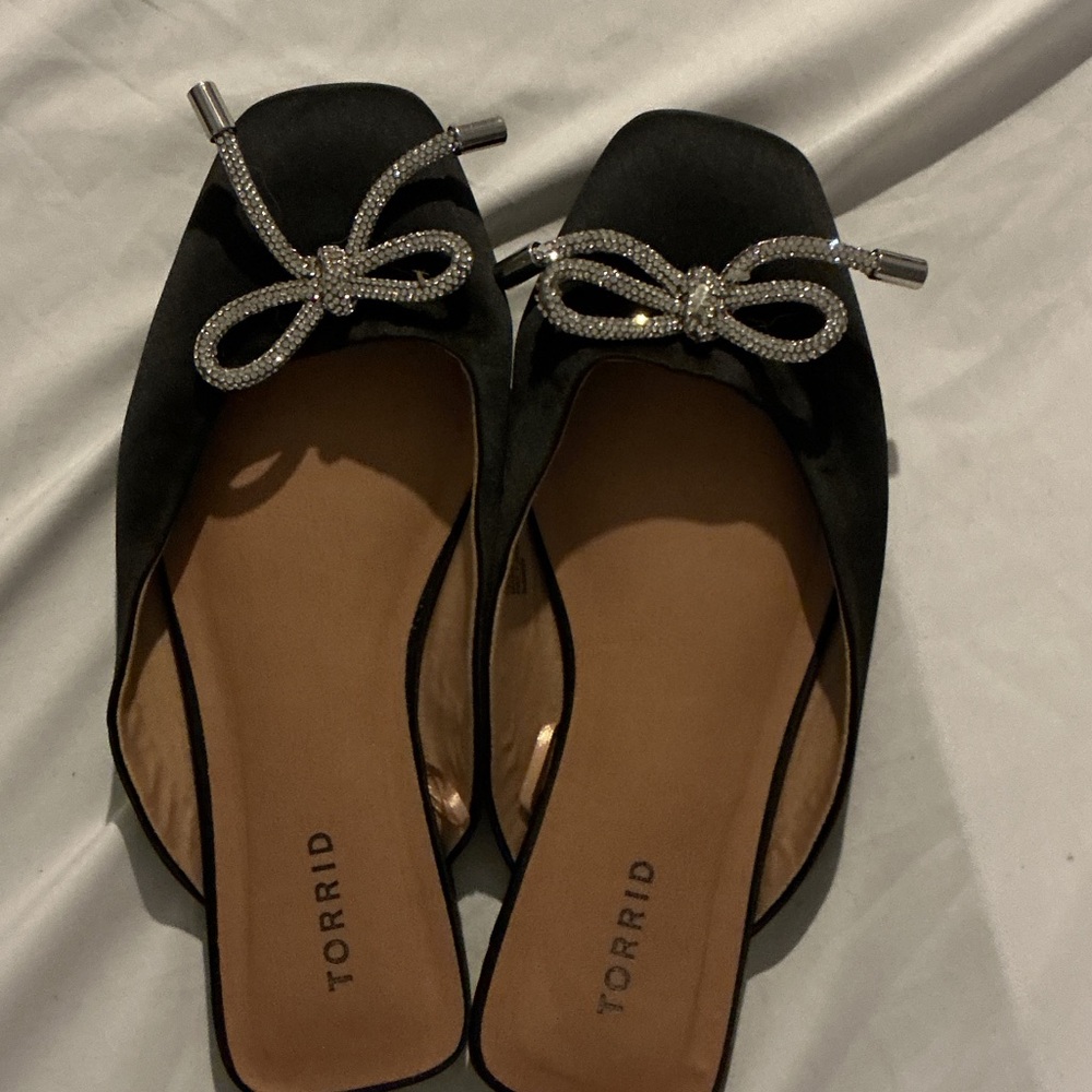 Torrid Black Flats with Silver Accents